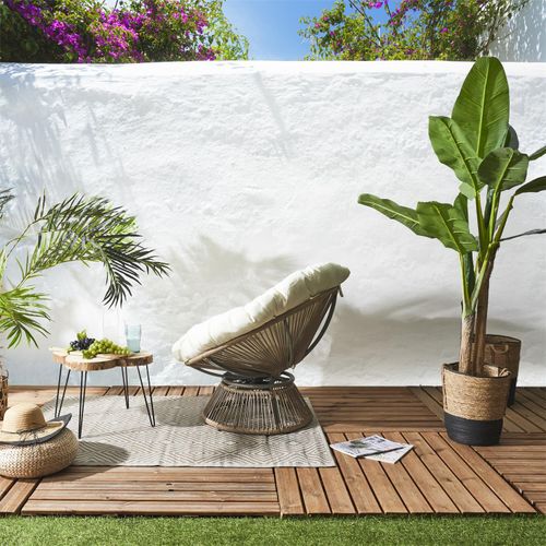 Fotel Nucan biały/naturalny obrotowy na Arena.pl