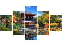 75CM 120 OBRAZ 5 ELEM KOLOROWY OGRÓD ŚCIENNY DRUK