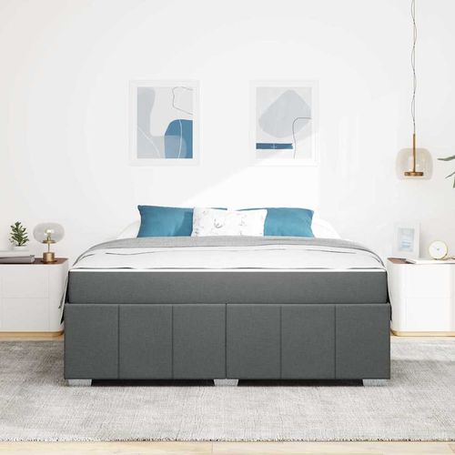 Ramka łóżka z materacem ciemno szary 180 x 200 cm tkanina na Arena.pl