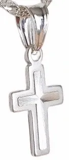 Łańcuszek srebrny z zawieszką (krzyżyk srebrny) zdjęcie 2