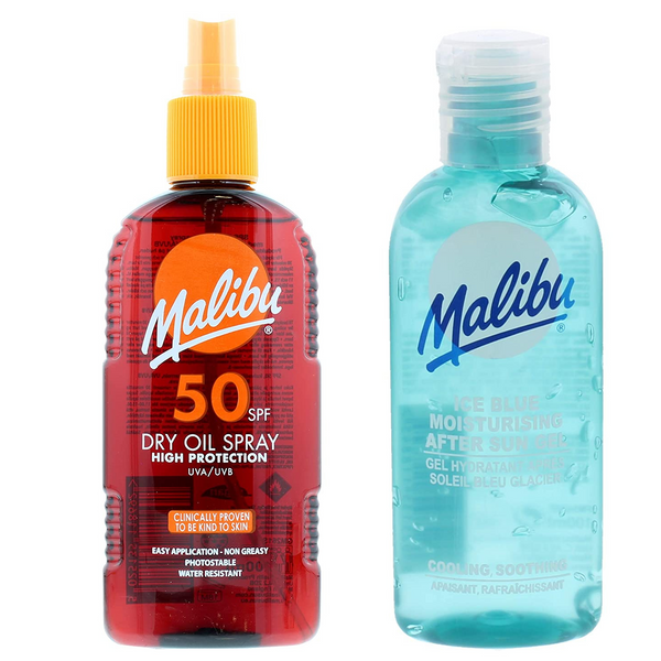 Malibu SPF50 Olejek Brązujący 200ml + Żel Po Opalaniu 100ml zdjęcie 1
