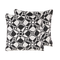 Zestaw 2 poduszek dekoracyjnych geometryczny wzór 45 x 45 cm czarno-biały KOTURE