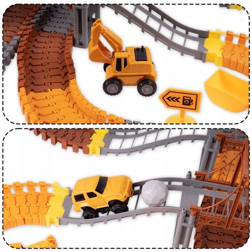 KOLEJKA TOR SAMOCHODOWY ELASTYCZNY 273 ELEMENTY AUTA DŹWIG DLA DZIECI na Arena.pl