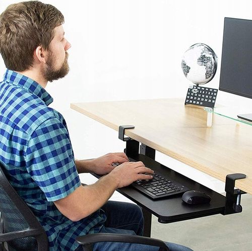 PÓŁKA POD KLAWIATURĘ SZUFLADA PODSTAWKA WYSUWANA ZACISKOWA NA BIURKO na Arena.pl