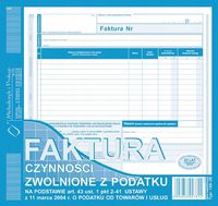 faktura czynności zwol. z podatku 2/3a4 198-2e