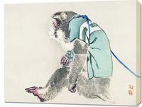 Obraz 90x70cm Monkey, Kōno Bairei Japoński Vintage do Salonu