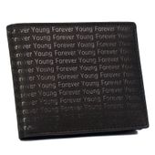 skórzany portfel zdobiony monogramem - forever young