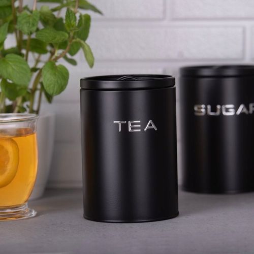 Komplet 3 pojemniki ALEX COFFEE SUGAR TEA czarny kawa cukier herbata zestaw na Arena.pl