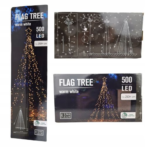 CHOINKA METALOWA XL 250 cm 500 LED TIMER KEMA ZEWNĘTRZNA OGRODOWA DUŻA na Arena.pl