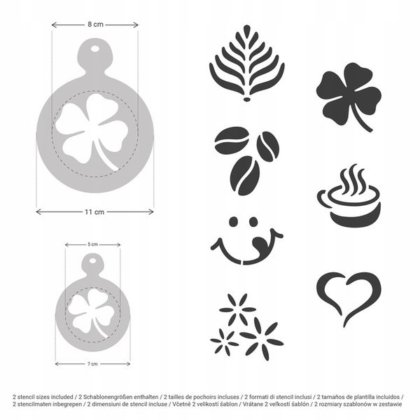 Szablony do Dekoracji KAWY i CIASTEK 7 i 11cm Wielorazowe 14 szt. KAWA zdjęcie 4