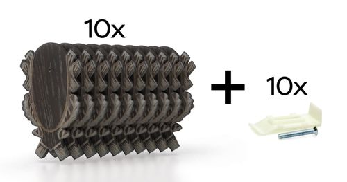 Deska z roebucka dąb 4 rzeźbiona ciemna - zestaw 10 sztuk z zaciskami Slajd na Arena.pl