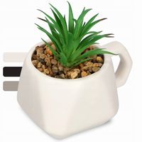 SZTUCZNY KWIAT ROŚLINA OZDOBNY SUKULENT BIAŁY