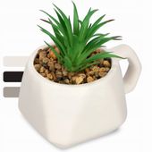 SZTUCZNY KWIAT ROŚLINA OZDOBNY SUKULENT BIAŁY