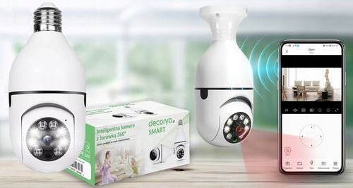 KAMERA OBROTOWA 360 IP WIFI FULL HD ZOOM GWINT E27 ŻARÓWKA LED TRYB NOCNY na Arena.pl