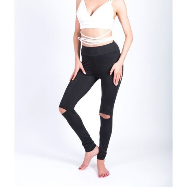 Sportowe Legginsy Fitness Trening Czarne Lleg19L zdjęcie 3