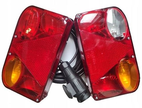 Lampy tylne do przyczepy lawety + wiązka instalacja 5m 13PIN na Arena.pl