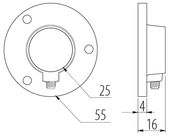 mocowanie dla drążka okrągłego o 25 - v-mrrs025001