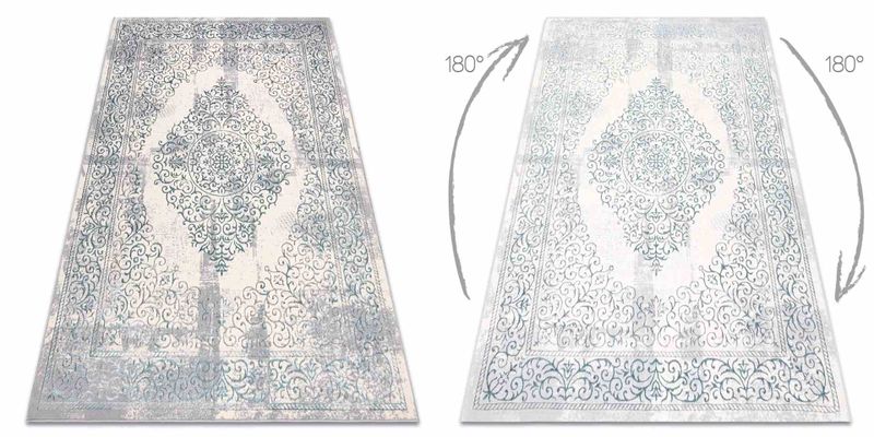 RUG/LU/IONA/ROSETTE/BLUE+CREAM/120x170 zdjęcie 3
