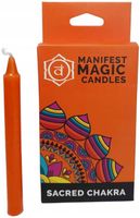 ZESTAW POMARAŃCZOWYCH ŚWIEC MANIFEST MAGIC CANDLES CZAKRA SAKRALNA 12 SZT