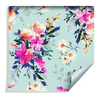 Tapeta w Rolce Piękne Kolorowe Kwiaty Liście do Sypialni