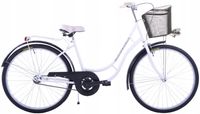 ROWER MIEJSKI 28 DAMSKI biały/BB RETRO Z KOSZEM