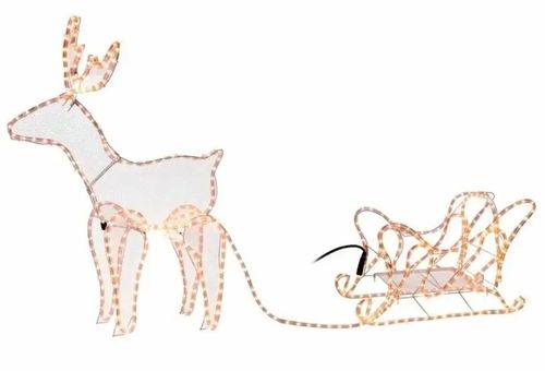 Renifer z Saniami 504 Led Zewnętrzny XXL ZAPRZĘG 230V Świecący Jelonek na Arena.pl