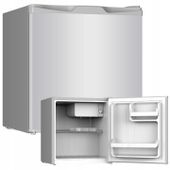MAŁA LODÓWKA CHŁODZIARKA HOTELOWA 46L MINIBAR DO BIURA NA DZIAŁKĘ SREBRNA