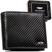 duży portfel męski ze skóry naturalnej w czarnym kolorze bez zapięcia