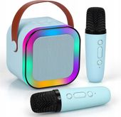 Zestaw do karaoke 2x mikrofon i głośnik bluetooth bezprzewodowy LED