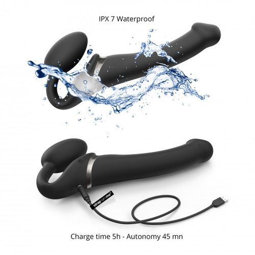 VIBRATING STRAP-ON - M - BLACK na Arena.pl