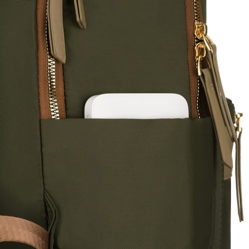 zielony, miejski plecak damski z poliestru zamykany suwakami - peterson na Arena.pl