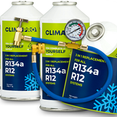 R134a R12 CZYNNIK GAZ DO KLIMY CHŁODZENIA W AUCIE 2x PUSZKA 170G + PRZEWÓD