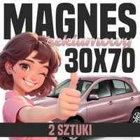 Mata Magnetyczna na Auto 30x70 cm - Profesjonalna Reklama magnes - 2 szt