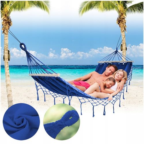 HAMAK BOHO Z POPRZECZKĄ JEDNOOSOBOWY OGRODOWY TURYSTYCZNY MAKRAMA MOCNY na Arena.pl