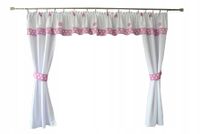 Komplet dziewczynka Zasłony LAMBREKIN Róż grochy