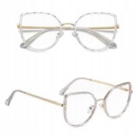 ZŁOTE Damskie Okulary ZERÓWKI do KOMPUTERA BLUE LIGHT UV OPRAWKI Teleskopy