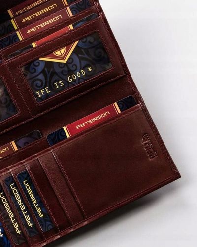 elegancki, duży portfel damski ze skóry naturalnej - peterson na Arena.pl
