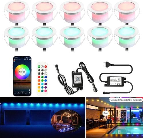 UŻYWANE Lampki tarasowe WiFi SUBOSI RGB LED 45mm IP67 z Alexa 10 szt na Arena.pl