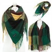 DUŻA CHUSTA KASZMIROWA ZIMOWA KRATA KRATKA CIEPŁA GRUBA NA ZIMĘ KOLORY