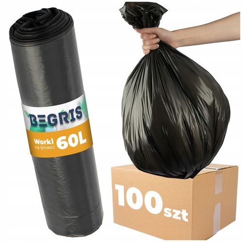 WORKI NA ŚMIECI 60L DO SEGREGACJI NA ODPADY WYTRZYMAŁE 100SZT BARDZO MOCNE na Arena.pl