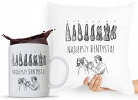 Zestaw Poduszka + Kubek Dla Dentysty Stomatologa Z Nadrukiem Ze Zdjęciem