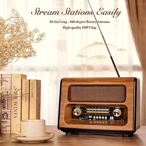 PRUNUS J-199 Retro Radio Bluetooth, AM FM SW Nostalgiczne na baterie na Arena.pl