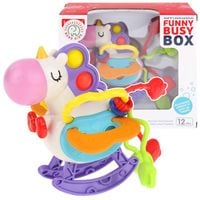 zabawka sensoryczna antystresowa przeciąganiec jednorożec gryzak grzechotka