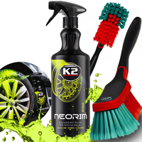 K2 NEORIM 1L PŁYN DO MYCIA CZYSZCZENIA FELG + MIĘKKA SZCZOTKA VIKAN 32CM