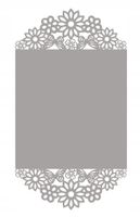 B17 Bieżnik obrus ażurowy KWIATY I MOTYLE DEKOR 38x86 jasnoszary