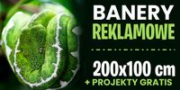 oczkowany BANER REKLAMOWY druk PLANDEKA 200x100 cm z laminatem płynnym
