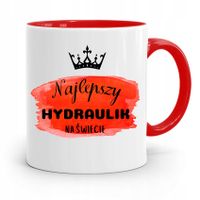 Kubek Czerwony Hydraulika Najlepszy Na Świecie Z Nadrukiem Ze Zdjęciem