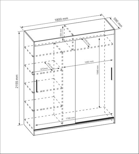 SZAFA PRZESUWNA 180CM BIAŁA na Arena.pl