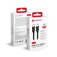 2 x FORCELL F-ENERGY C338 kabel Typ C do Typ C PD QC4.0 3A 60W 1,5 m czarny