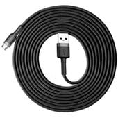 wytrzymały nylonowy kabel przewód usb microusb 2a 3m czarno-szary